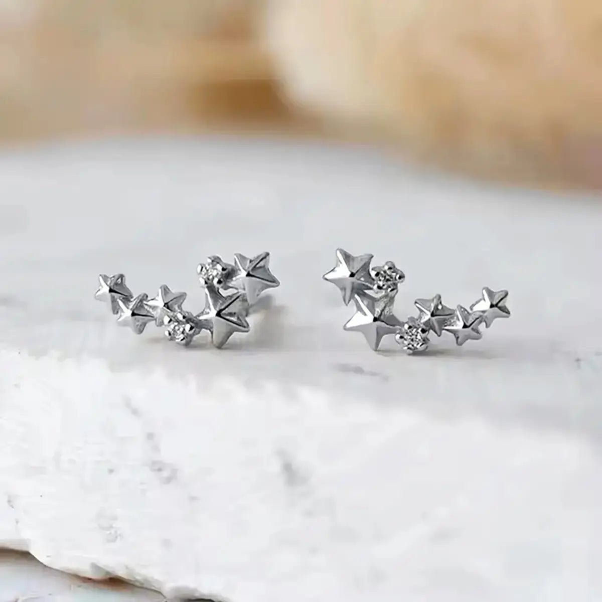 Сребърни обици Звезди Минималистичен дизайн – by Crystal Pro Jewellery