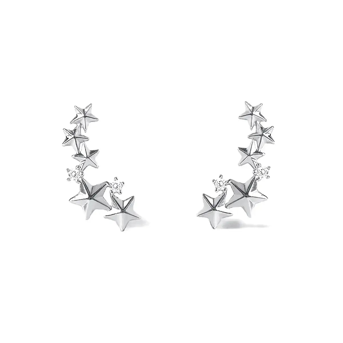 Сребърни обици Звезди Минималистичен дизайн – by Crystal Pro Jewellery