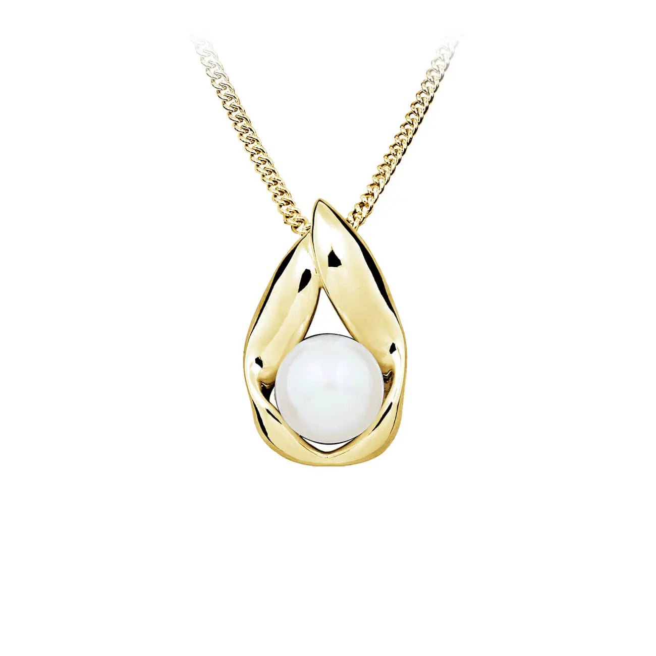 Сребърно колие с естествена речна перла Pearl Embrace – by Crystal Pro Jewellery