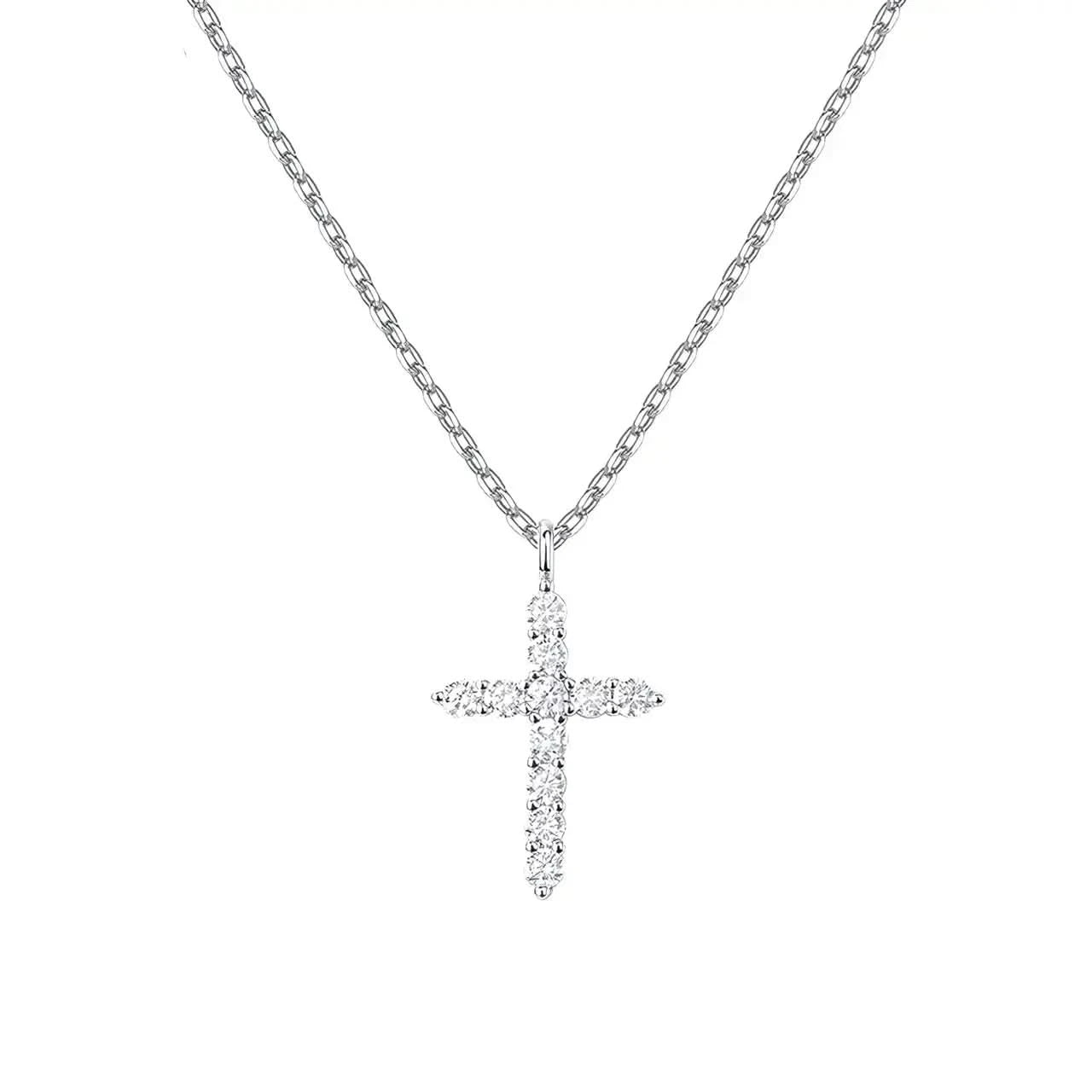 Сребърно колие с кръстче и фини цирконии – by Crystal Pro Jewellery