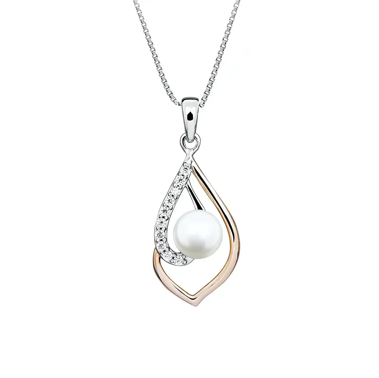 Сребърно колие с речна перла в два цвята – by Crystal Pro Jewellery