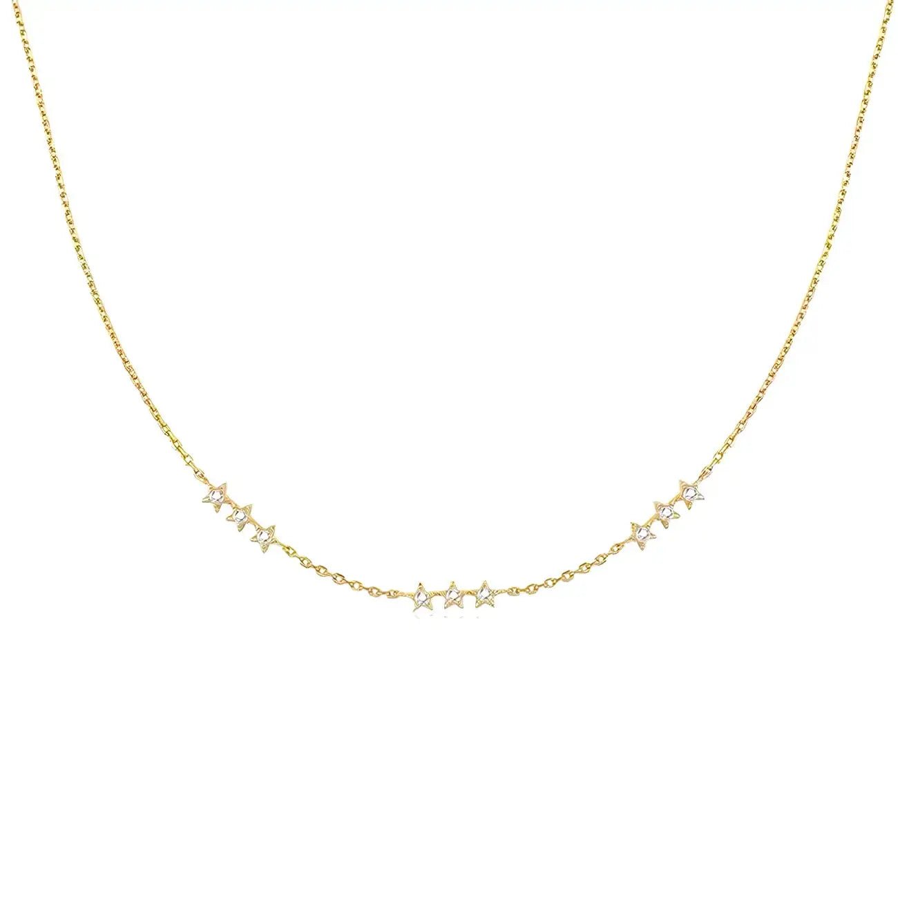 Сребърно колие Звезден блясък 18К покритие от злато – by Crystal Pro Jewellery