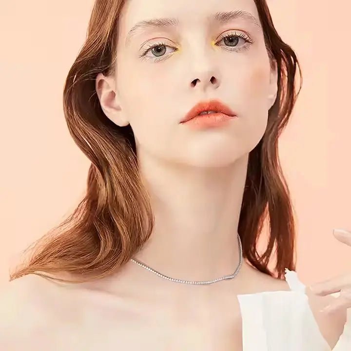 Тенис колие с кръгли цирконии Сребро 925 – by Crystal Pro Jewellery