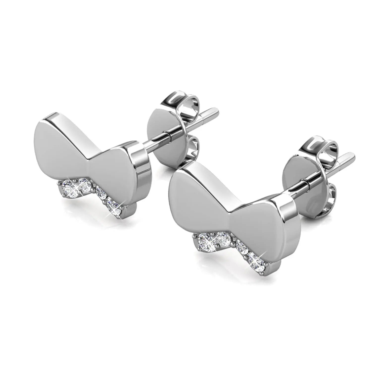 Тренди обици на винт с блестящи кристали Сребро 925 – by Crystal Pro Jewellery